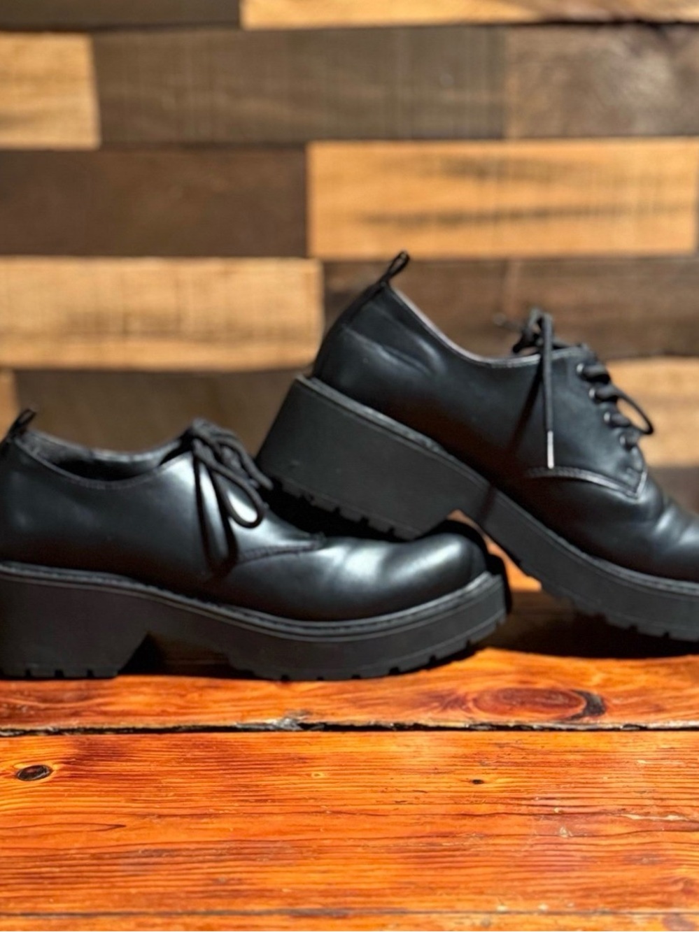 NEW Madden Girl Cochise Chunky Platform Oxford Derbies Black - Size 7 1/2